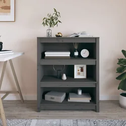 Ormarić za knjige Siva 80x35x97 cm od masivne borovine