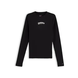 Tommy Jeans Majica ESS črna / bela