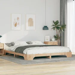 vidaXL Posteljni okvir Rjava 200 x 220 cm Trdna borovina