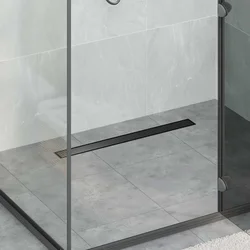 Tuš kanal 2-u-1 sa 360° sifonom Crna 70 cm Nehrđajući čelik 304
