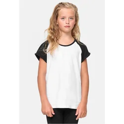 Girls contrasting raglan T-shirt white/black