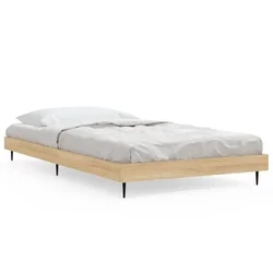 Vidaxl Posteljni okvir brez vzmetnice hrast 100x200 cm inženirski les