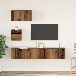 Set TV komoda Zidne 3 pcs Staro drvo Konstruirano drvo