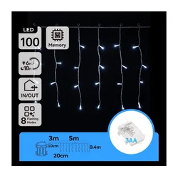 Aigostar - LED spoljni božićni lanac 100xLED/8 funkcija 8x0,4m IP44 hladna bela