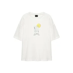 Pull&Bear Majica rumena/svetlo siva/črna/bela
