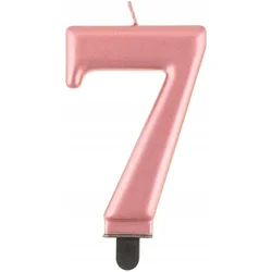 GoDan Svečka številka 7, rožnato zlato, 8 cm, 1 kos.