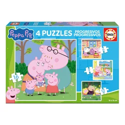 Educa - Puzzle 4v1 progresivne uganke Peppa Pig - 1 - 39 kosov