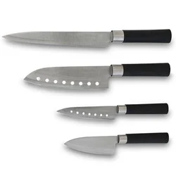 Cecotec Set noA3ev Cecotec Santoku Črna Nerjaveče jeklo Ogljikova Vlakna (4 pcs)