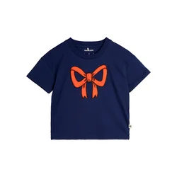 MINI RODINI Majica Bow 2512012860 Mornarsko modra Regular Fit