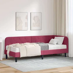 Kutni okvir kreveta Vinska crvena 80 x 200 cm Baršun