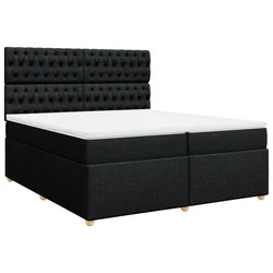 Vidaxl Box spring postelja z vzmetnico črn 200x200 cm blago