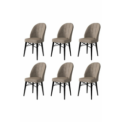 HANAH HOME Set 6 stolica Ritim Cappuccino Black