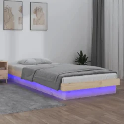 LED okvir za krevet 100 x 200 cm od masivnog drva