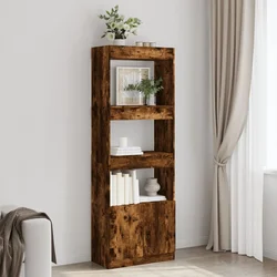 Visoka komoda Smoked Oak 63x33x180 cm od konstruiranog drva