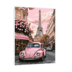 Canvas Slika na platnu Pink Paris, 30x40cm, Sa ramom, Beli