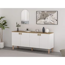 Hanah Home Konzola Lotus Mirror, 180x81x45 cm, Bela