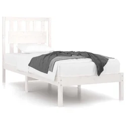 Vidaxl Posteljni okvir bel iz trdne borovine 90x190 cm