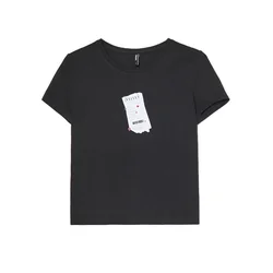 Cropp - Crna majica s printom - CRNO
