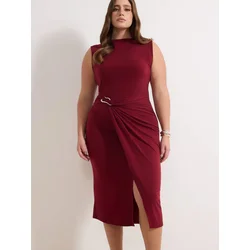 Trendyol Curve Ženska haljina Tbbss25Ah00248, Bordo