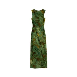 Desigual Obleka temno rjava / rumena / zelena / temno zelena