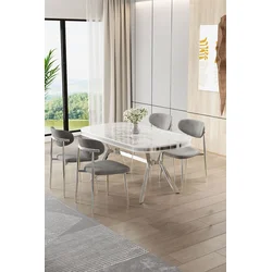 Hanah Home Trpezarijski set, 5 komada, Sivi