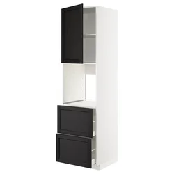 METOD / MAXIMERA Vis.el.pećn. s fiok/2front/2g.fioke, bela/Lerhyttan crno bajcovano, 60x60x220 cm
