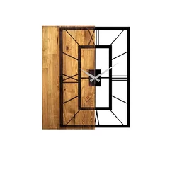 WALLXPERT Zidni sat Wooden Clock 37, Crna