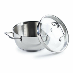 Rosmarino nizki jekleni lonec s stekleno pokrovko POUR&COOK II, 20 cm (2 L)
