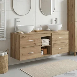Komplet omaric za kopalnico 3 kos Artisan hrast