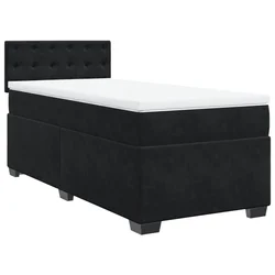 Vidaxl Box spring postelja z vzmetnico črna 90x200 cm žamet