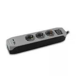 234-415 UTIČNICA 3-STRUKA L=1,4M SA SKLOPKOM + USB A+C