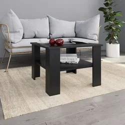 Stolić za kavu crni 60 x 60 x 42 cm od konstruiranog drva