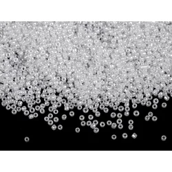 Rocailles 15/0 - 1,5 mm biser, neprosojen - M334 bela (450 g)