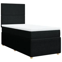 Vidaxl Box spring postelja z vzmetnico črna 100x200 cm blago