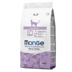 Monge Hrana za setrilisane mačke Natural Sterilised, Piletina - 1.5 kg