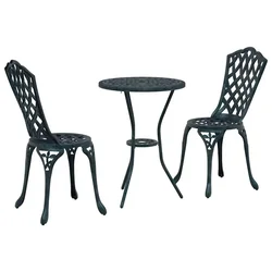 Vidaxl Vrtnik Bistro Set 3 szt. Zelena Aluminij