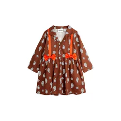 Otroška bombažna obleka Mini Rodini Paisley rjava barva, 2475010016