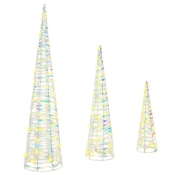 Božićno drvce 3 pcs Topla bijela 20 x 20 x 80 cm PET