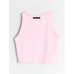 Sinsay - Top bez rukava sa okruglim izrezom - pastelno roze