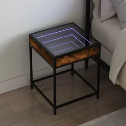Noćni ormarić s beskonačnim LED boja hrasta 40 x 40 x 51 cm