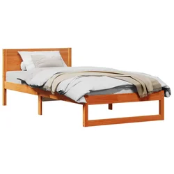 Vidaxl Konstrukcija postelje z vzglavjem Voskast rjav 75 x 190 cm