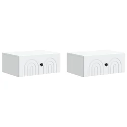 Noćni ormarić za montažu na zid 2 pcs Bijela 49 x 34,5 x 20 cm