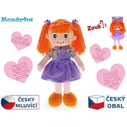 Rosarka lutka z mehkim telesom 35 cm na baterije češko govoreča rdečelaska