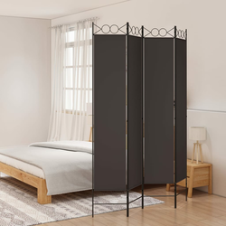 Sobna pregrada s 4 panela smeđa 160x220 cm od tkanine