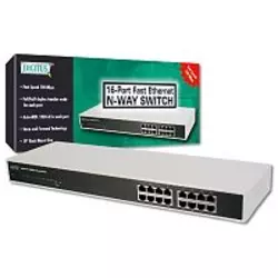 DIGITUS mrežno stikalo (switch) 16-PORT 10/100 MBPS, 19 DN-6001D