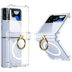 NN-Su Maska za Samsung Z Flip4, MagSafe, sa prstenom, Transparent - Galaxy Z Flip4, MagSafe with ring