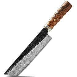 Damastni kuhinjski nož KE-37348 - Nakiri / Smeđa KP37348