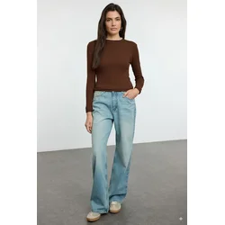 Trendyol Milla ženska bluza Twoaw25Bz00114, smeđa-smeđa