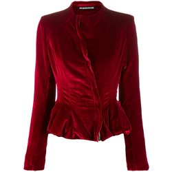 red peplum blazer