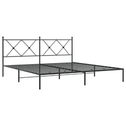 Vidaxl Kovinski posteljni okvir z vzglavjem črn 183x213 cm